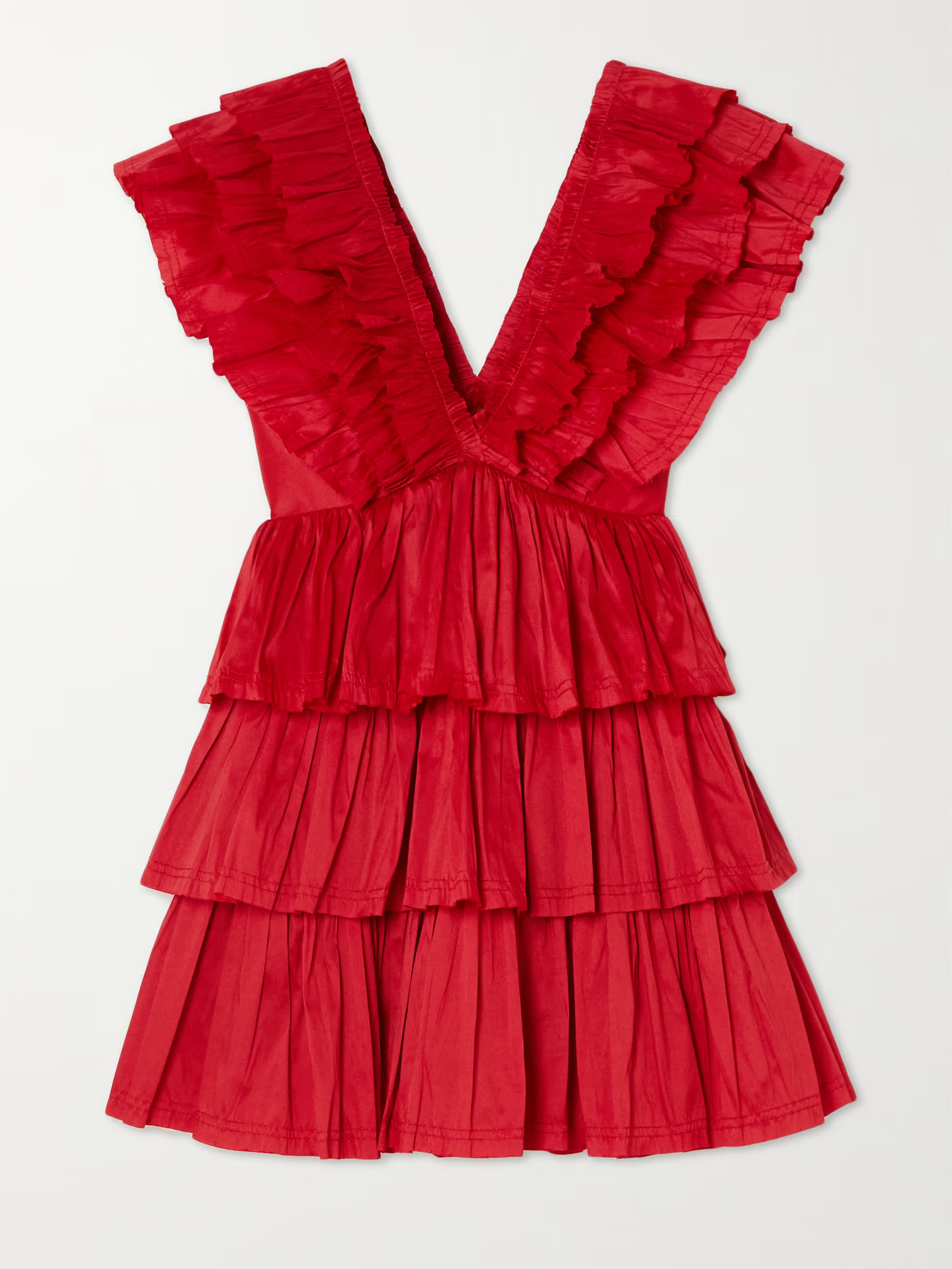 Rhythmic frayed ruffled satin mini dress | NET-A-PORTER (UK & EU)