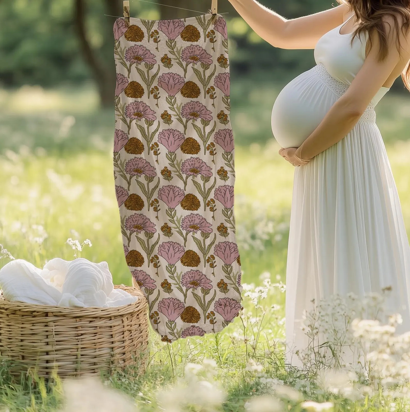 Petal & Honey Baby Swaddle Sets: Floral Blanket, Beanie, Headband - Etsy | Etsy (US)