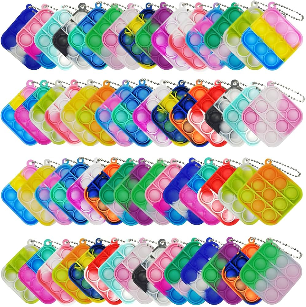 120 Pcs Mini Pop Bubble Fidget Sensory Toys, Pop Toy Bulk for Party Favor, Classroom Student Prizes Easter Basket Goodie Bag Stuffers Christmas Valentine Gift for Kid | Amazon (US)