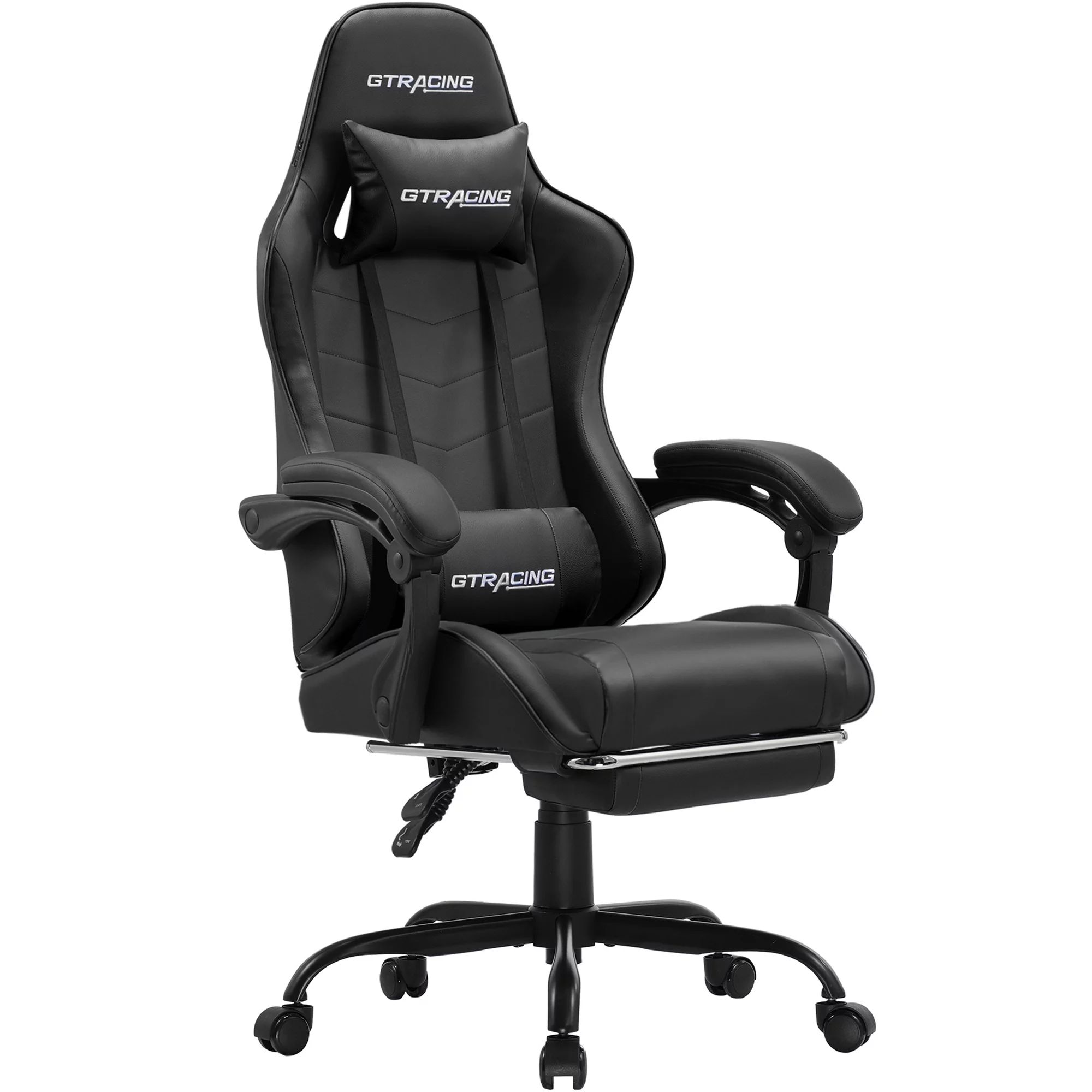 GTRACING GTWD-200 Gaming Chair with Footrest, Adjustable Height, and Reclining, Black - Walmart.c... | Walmart (US)