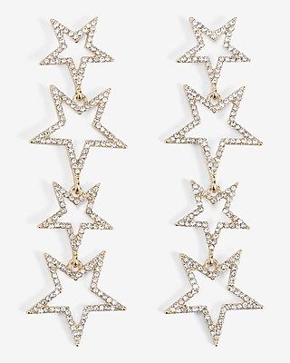 Rhinestone Tiered Star Drop Earrings | Express