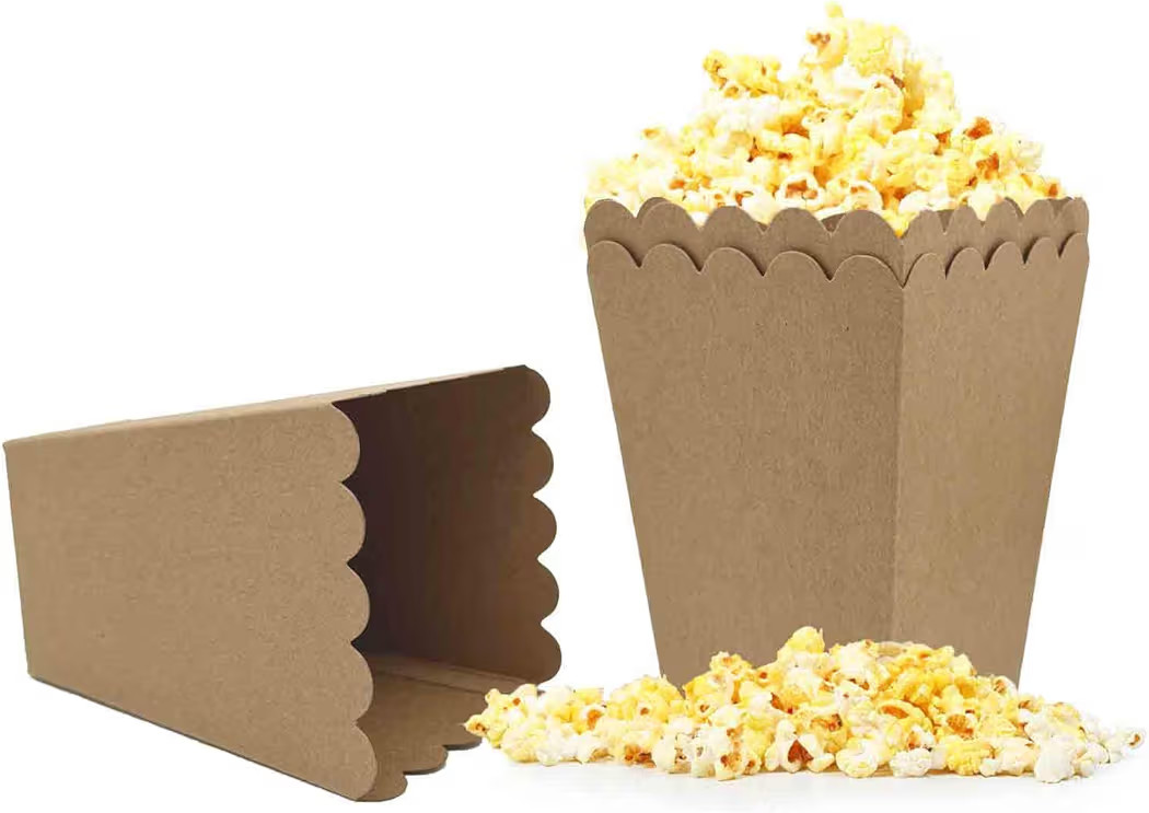 Kraft Paper Popcorn Boxes Mini Paper Popcorn Box Cardboard Popcorn Container for Party, Pack of 2... | Amazon (US)