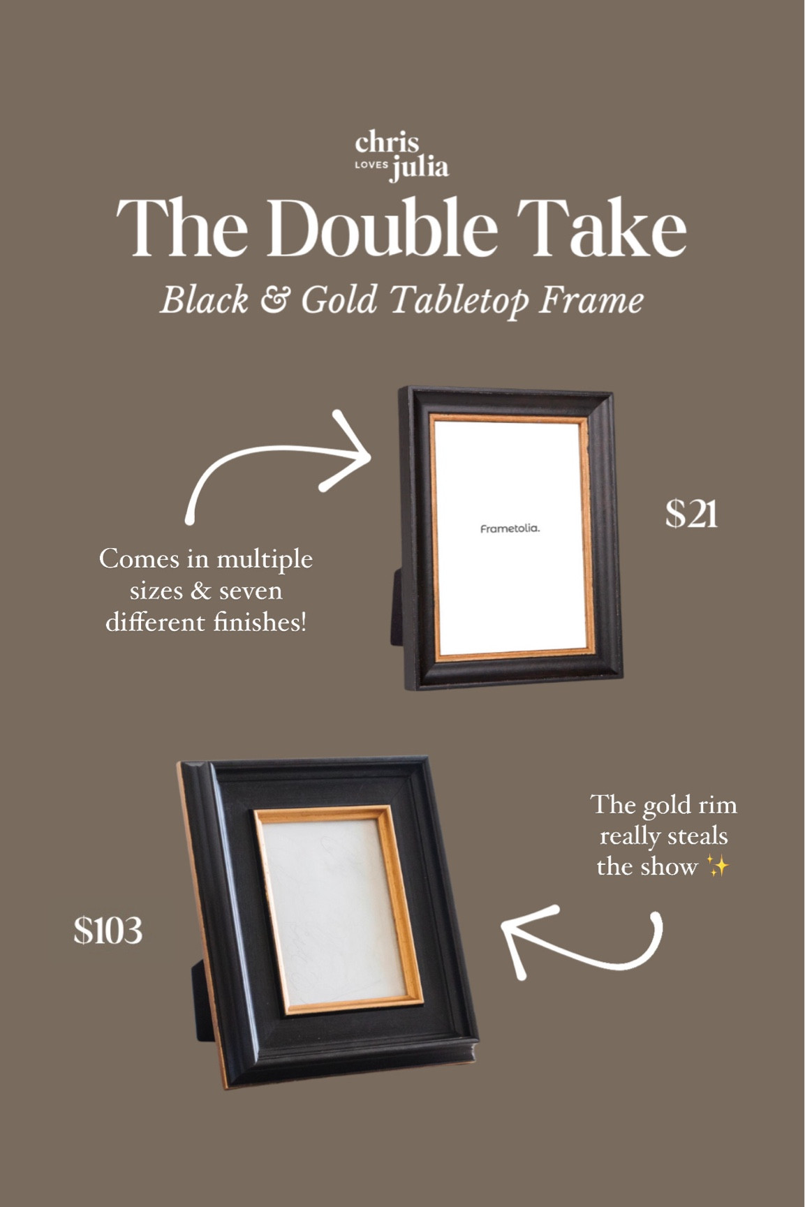 The Double Take: Black & Gold Tabletop Frames

#LTKFindsUnder50 #LTKStyleTip #LTKHome