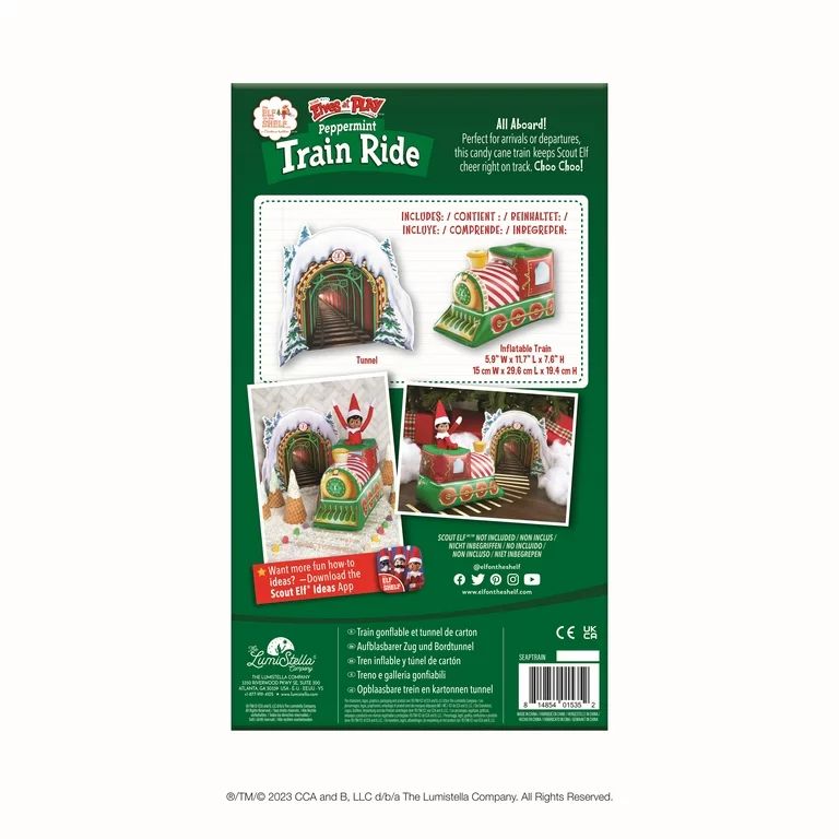The Elf on the Shelf Peppermint Inflatable Train for Scout Elves - Walmart.com | Walmart (US)