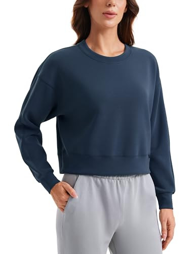 CRZ YOGA SoftAura Pullover Sweatshirt for Women - Crewneck Workout Casual Basic Fall Sweat Shirts | Amazon (US)