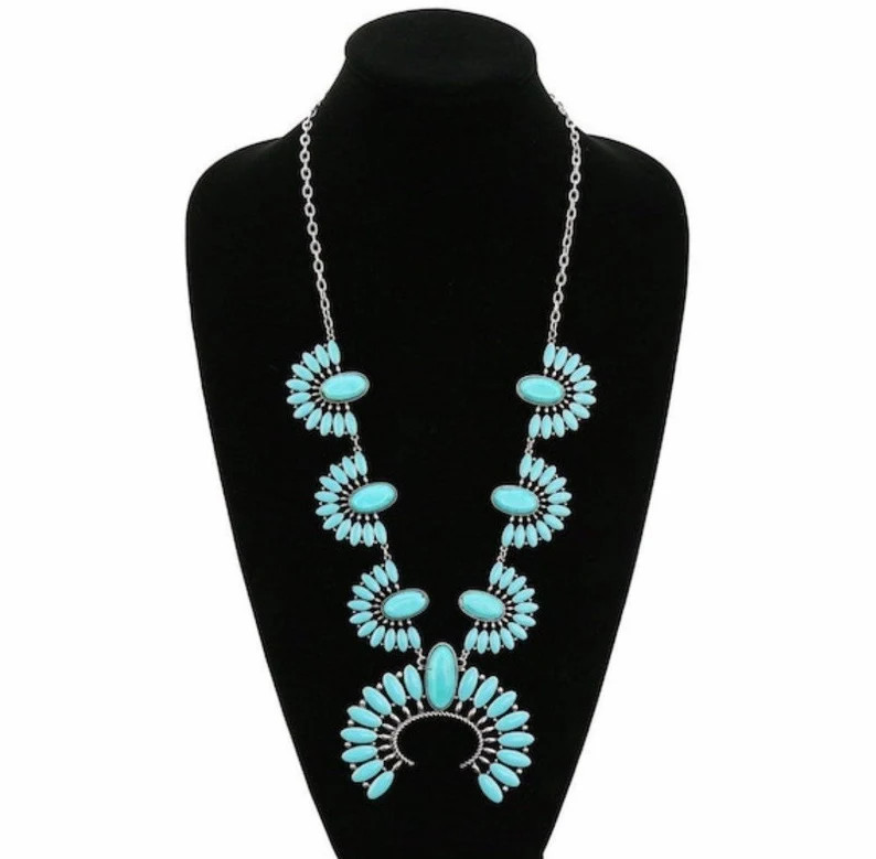 Amarillo Turquoise Squash Blossom - Etsy | Etsy (US)