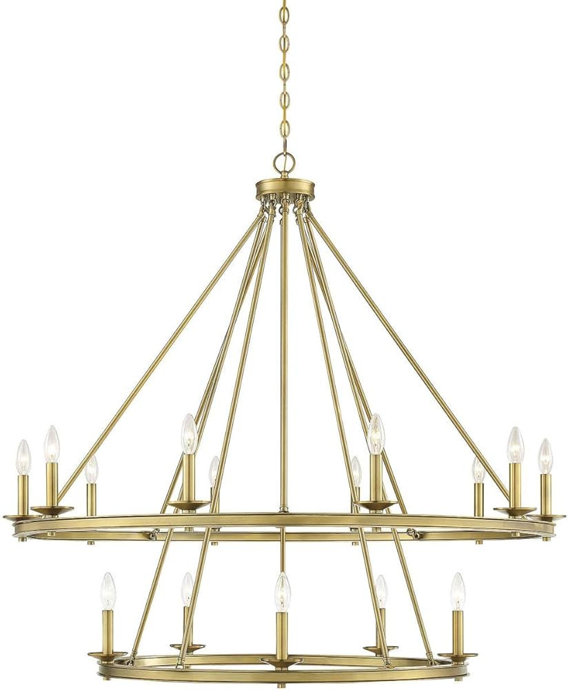 Savoy House 1-312-15-322 Middleton 15-Light Warm Brass Modern Farmhouse Industrial Circular Ring ... | Amazon (US)