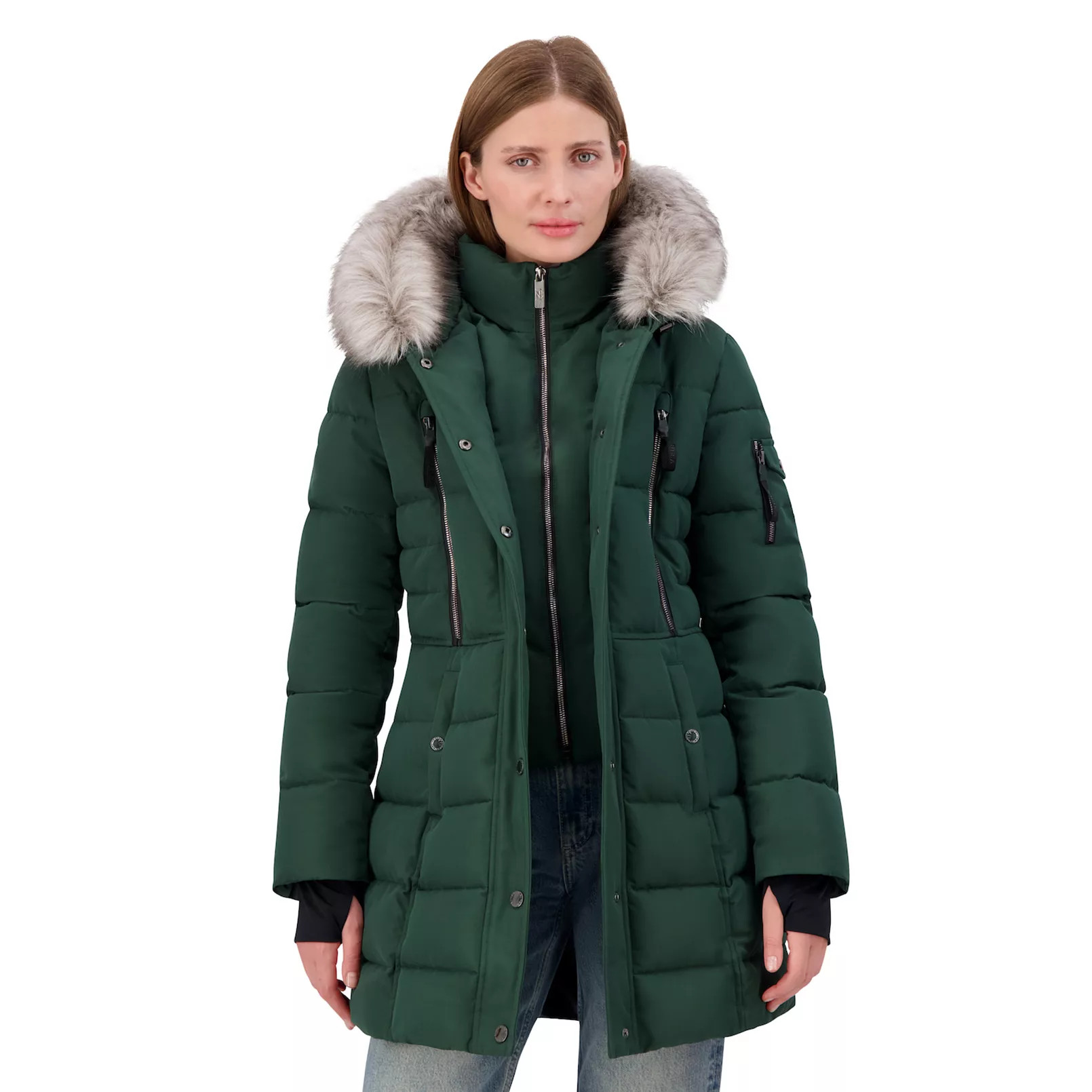 Women's Nautica Faux Fur Trim Hooded Heavyweight Puffer Jacket | Kohl's