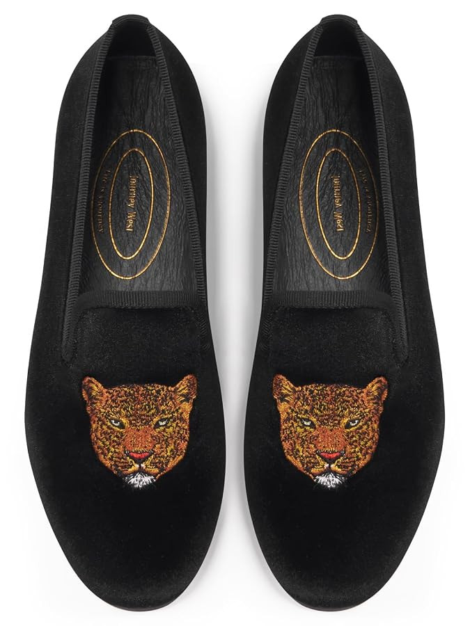 Journey West Women's Velvet Loafer Flat with Embroidery Velvet Slippers | Amazon (US)