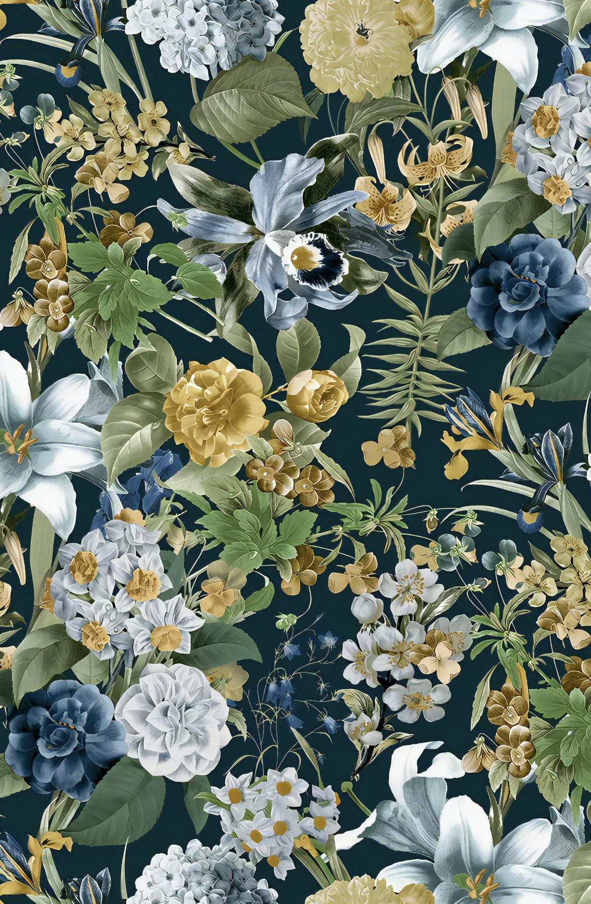 Floral Wallpaper Peel and Stick Vintage Contact Paper 16.9inch x 118.1inch Botanical Peel and Sti... | Amazon (US)