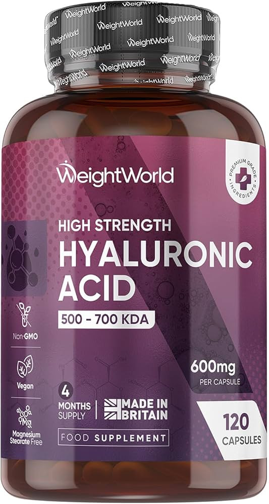 Hyaluronic Acid Supplement 600mg (500-700 KDA) - 1 per Day - 120 High Strength Capsules - 4 Month... | Amazon (UK)