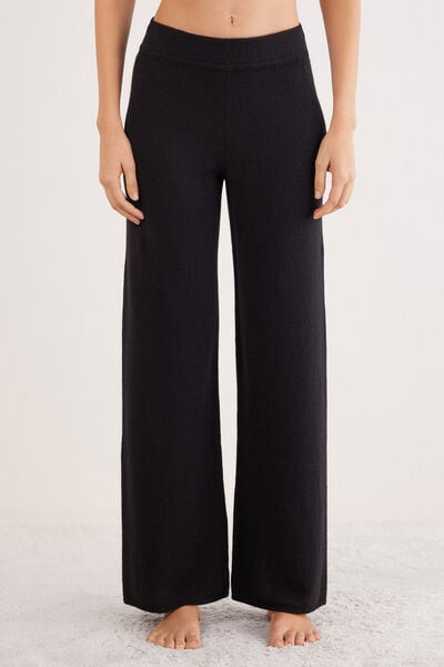 Intimissimi Full Length Palazzo Pants in 100% Cashmere Woman Black Size S | Intimissimi (US)