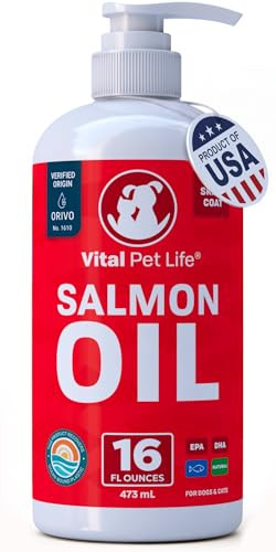 Salmon Oil for Dogs & Cats - Healthy Skin & Coat, Fish Oil, Omega 3 EPA DHA, Liquid Food Supplement for Pets, Supports Joint & Bone Health, Natural Allergy & Inflammation Defense, 16 oz | Amazon (US)