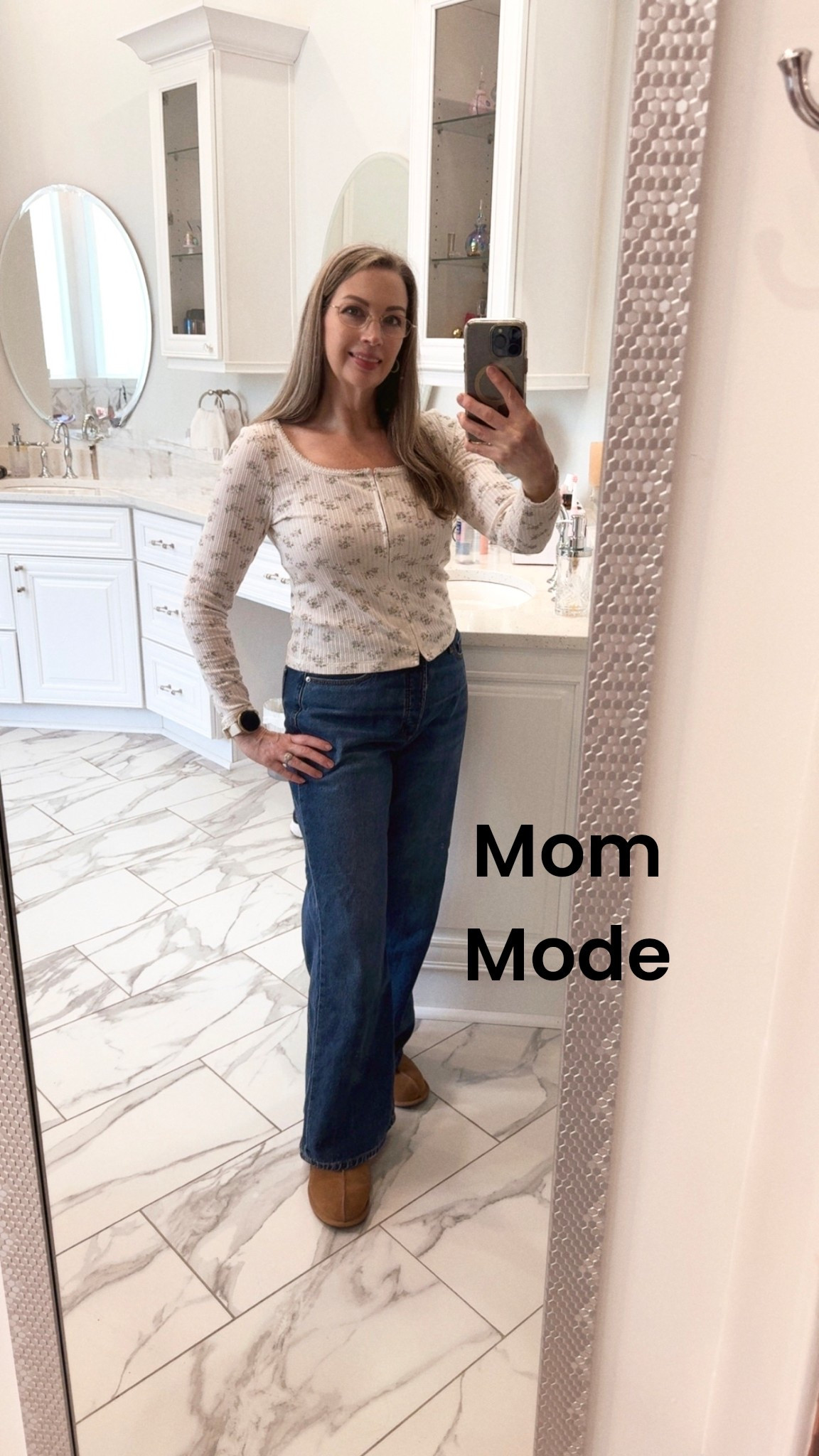 This past week, we tried out a new homeschooling curriculum, and let me tell you, it’s been quite the experience! Managing fitness classes and homeschooling on some days can be quite the challenge. I teach in the mornings, so I like to keep my afternoons comfortable for homeschooling. I’m really happy I picked out this adorable, comfy top to pair with my jeans. It’s  perfect for today’s mood.

I'm wearing the petite size smallcardigan which can be worn open or closed. A few of us have been styling it closed for a cozy look.

￼
My jeans are the Rivet relaxed wide-leg style in size 27P from LOFT, and they’re such a great fit.