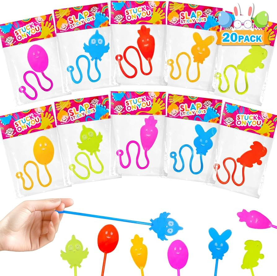 20 Pack Easter Sticky Hands Toys Gifts for Kids,Non Candy Egg Fillers for Toddlers,Small Stuff Pa... | Amazon (US)