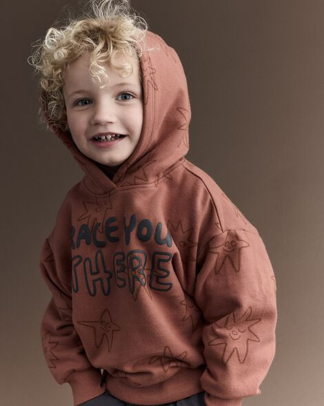 Toddler Race You There' Fleece Hoodie - Rust | Carter's Inc