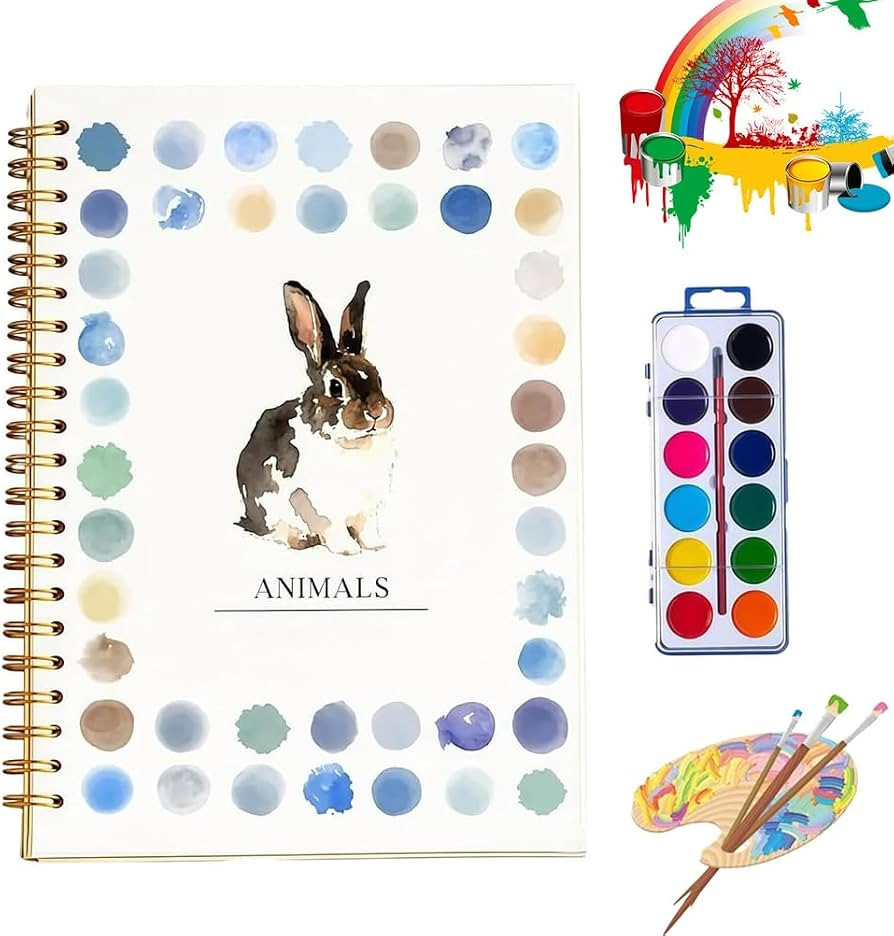 Clhjinruoliu Water Color Workbook, Animals Flowers Ocean Water Coloring Book, Nature Scenes Paint... | Amazon (US)