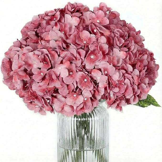 2Bouquets Artificial Fake Flowers Plants Silk Hydrangea Arrangements Wedding Bouquets Decorations... | Amazon (US)