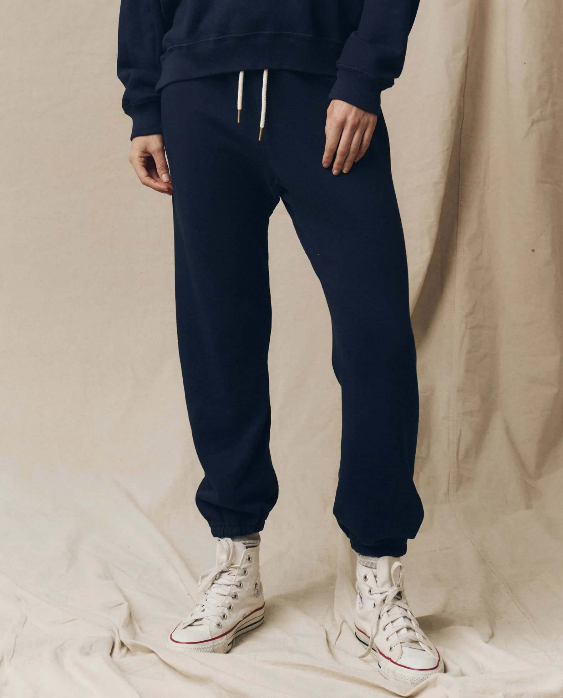 The Stadium Sweatpant. Solid -- True Navy | THE GREAT.