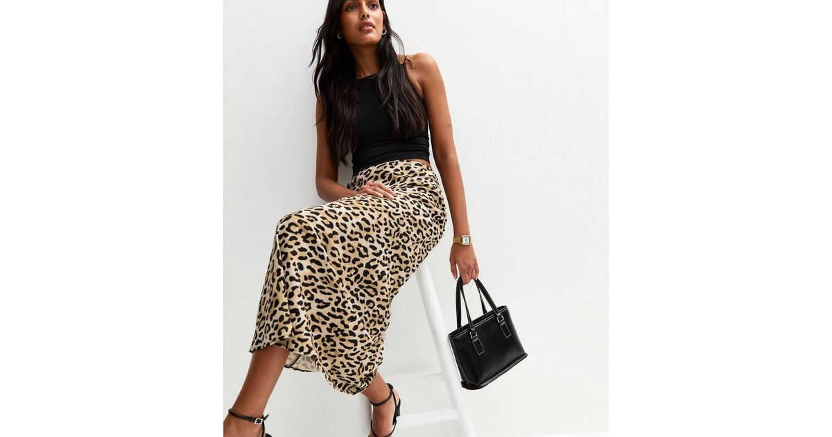 Brown Leopard Print Midi Skirt | New Look | New Look (UK)