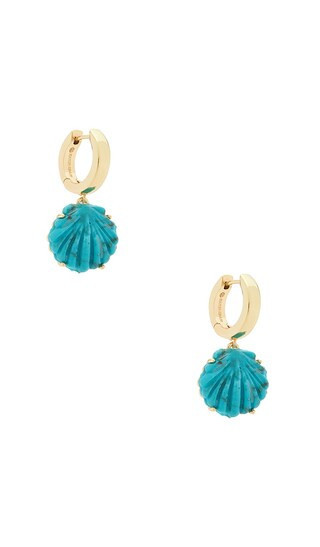 BaubleBar Elia Shell Earrings in Teal. | Revolve Clothing (Global)