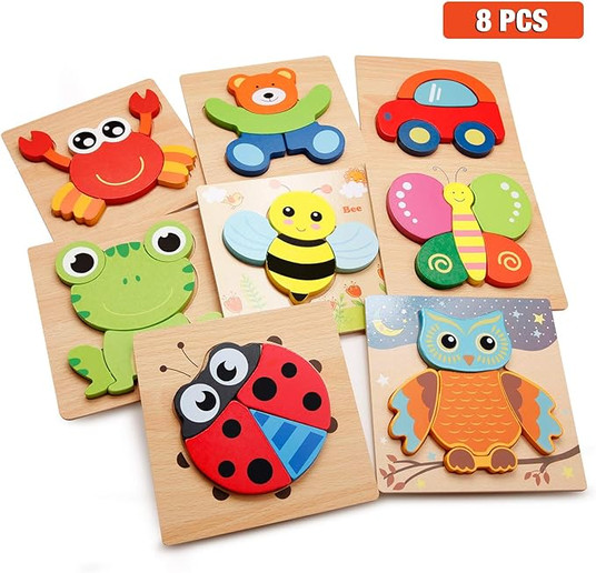 Wooden Jigsaw Puzzles, [8 Puzzles] Animal Puzzles for ...