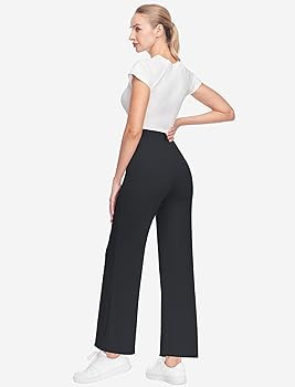 Womens Dress Work Pants Business Casual Office Pull On Trousers High Waist Wide Leg Stretchy Slac... | Amazon (US)