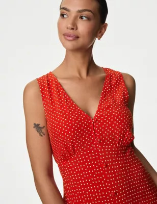 Printed V-Neck Button Front Midaxi Tea Dress | Marks and Spencer AU/NZ