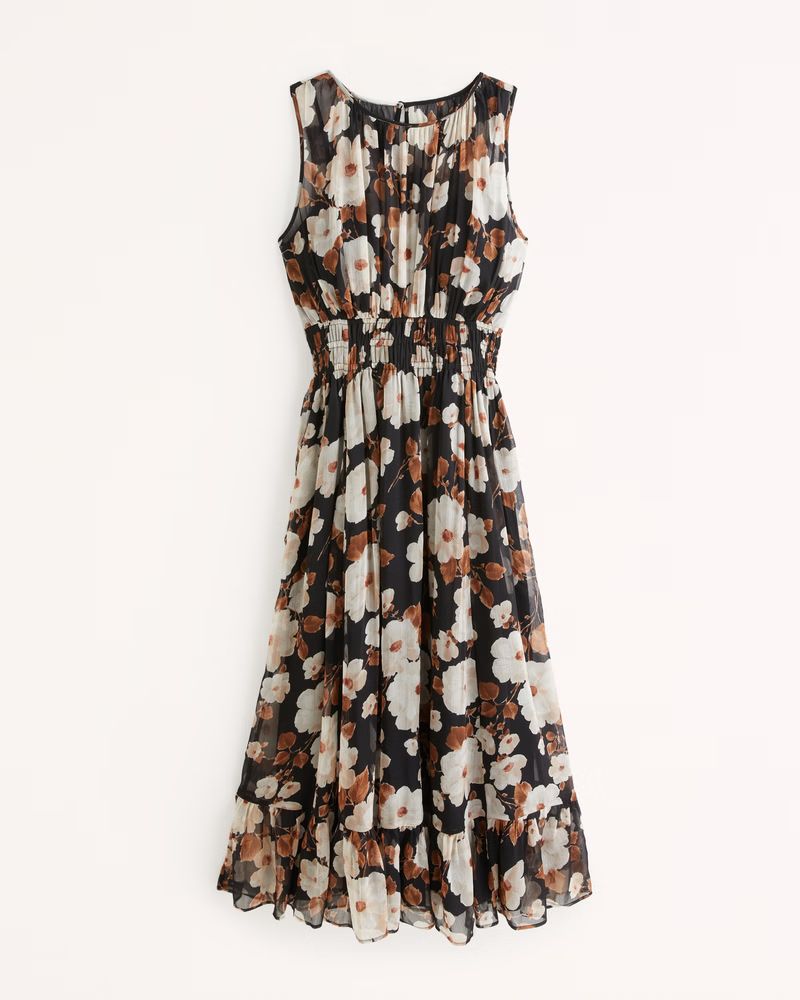 Easy High-Neck Midi Dress | Abercrombie & Fitch (US)