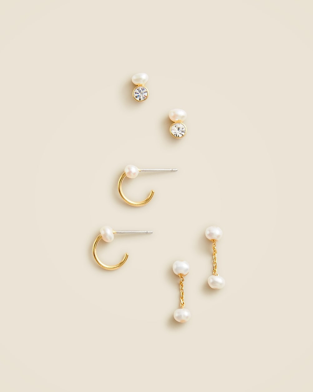 Freshwater pearl earrings set-of-three | J. Crew US