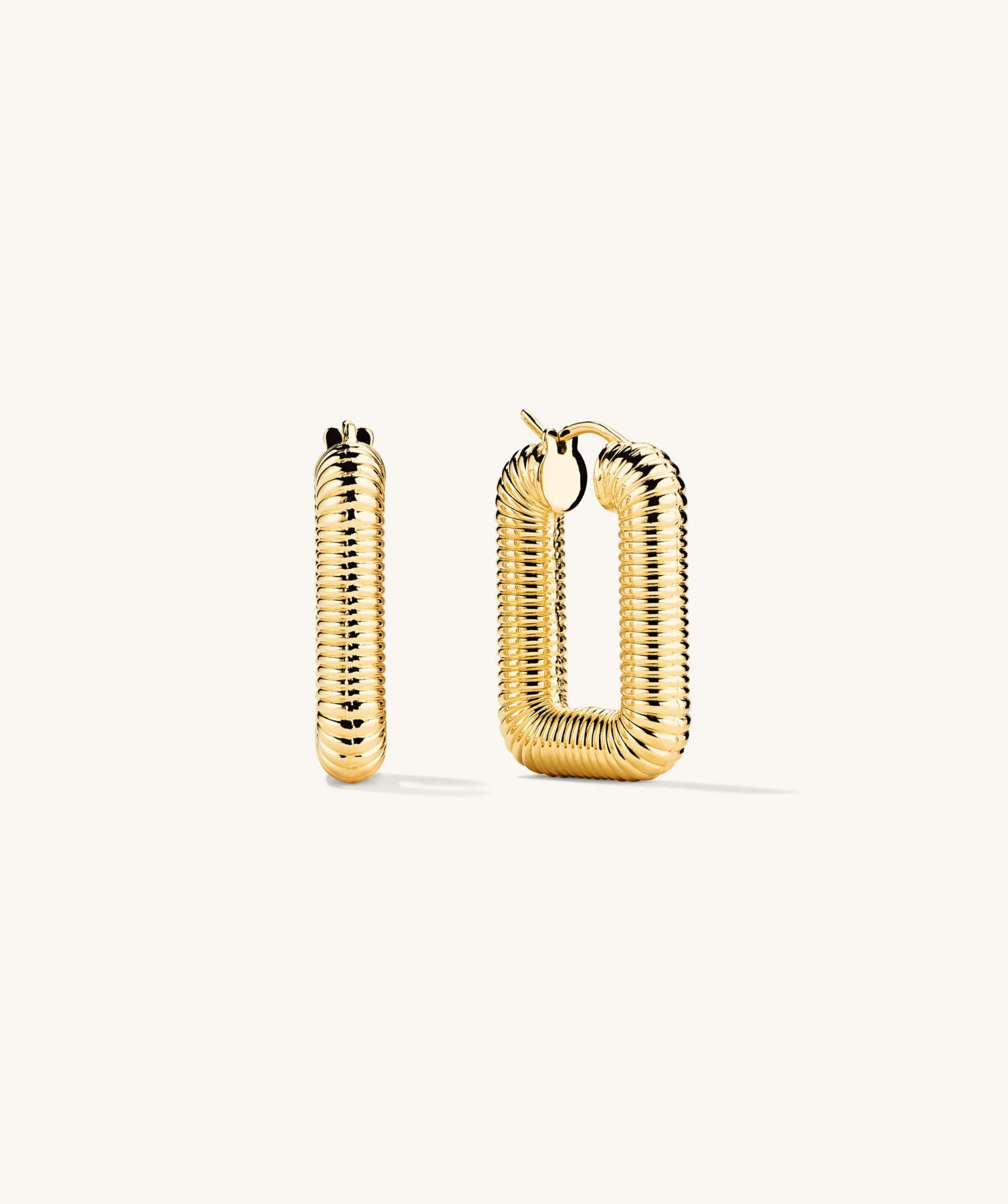Ribbed Oversized Hoops | Mejuri Fine Crew