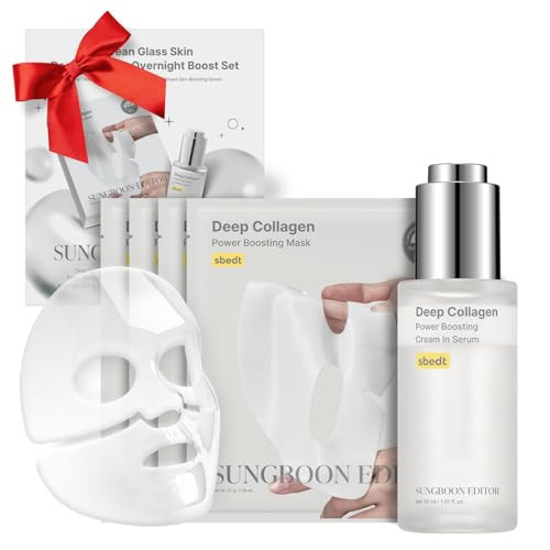 SUNGBOON EDITOR Rejuvenating Combo/Deep Collagen Boost Set | Face Mask (4ea) & Serum | Collagen & Volufiline Skincare Set | Hydrating & Firm-Looking Care Korean Skincare Gifts for Women | Amazon (US)