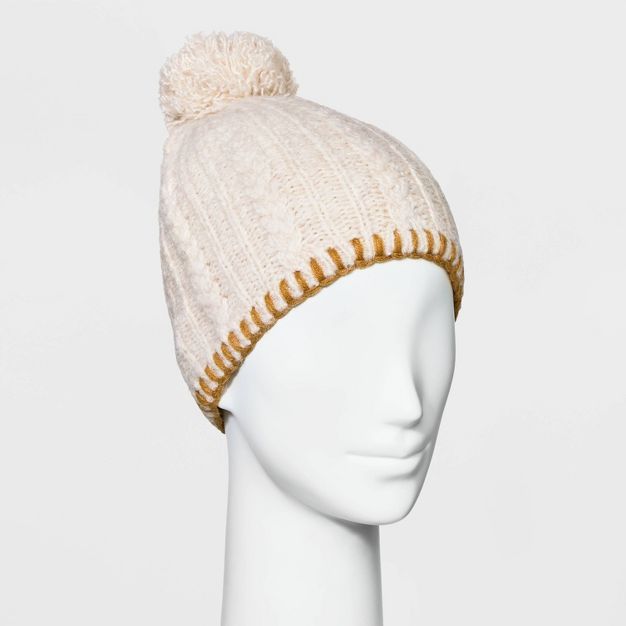 Women's Cable Beanie with Pom - Universal Thread™ | Target