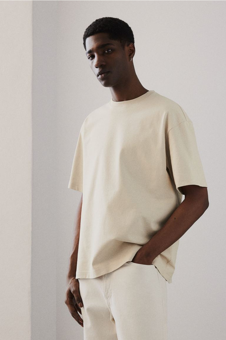 Loose Fit T-shirt - Light beige - Men | H&M US | H&M (US + CA)