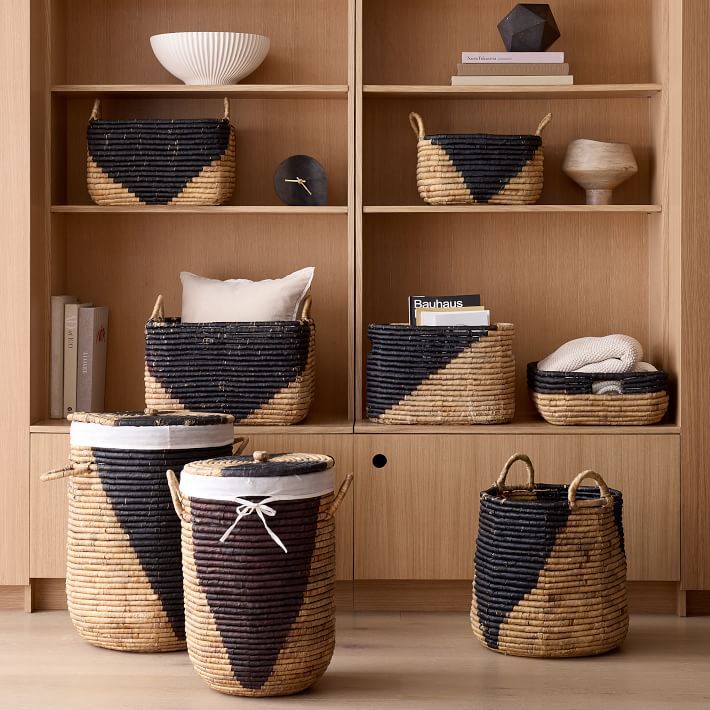 Two-Tone Woven Seagrass Baskets | West Elm (US)