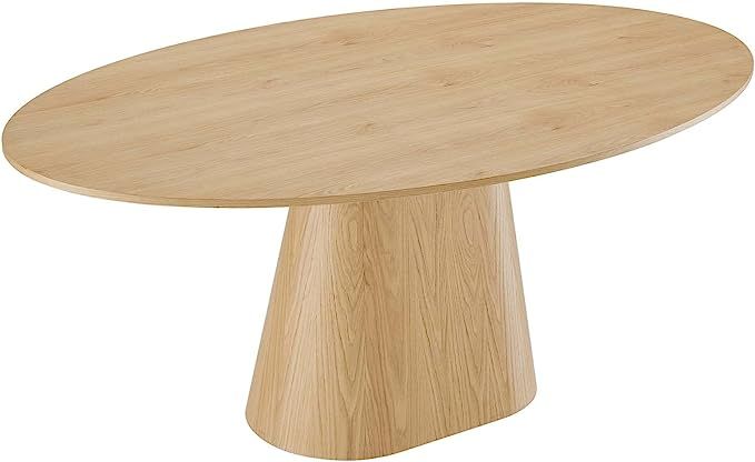 Modway Provision 75" Oval Dining Table in Oak | Amazon (US)