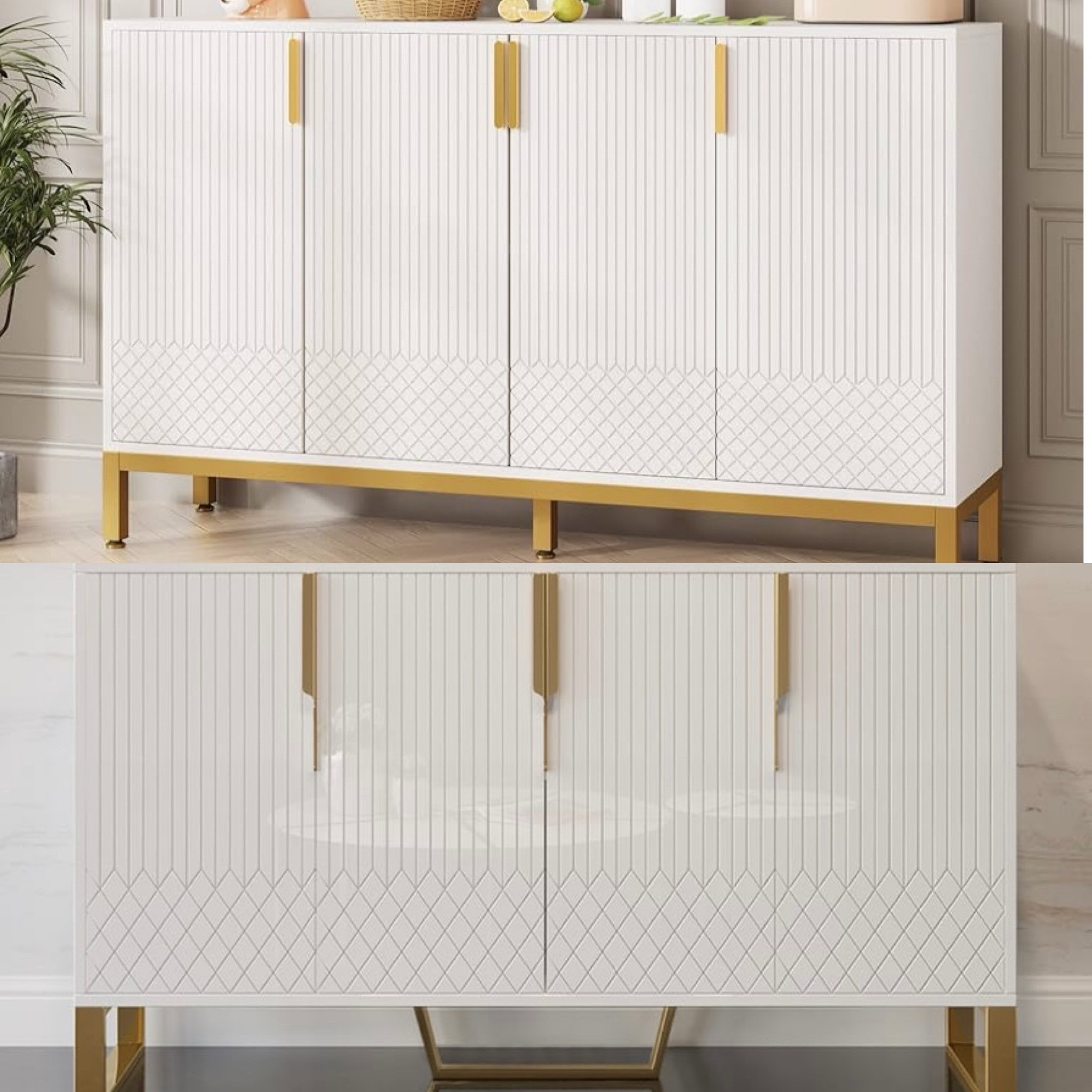 Save or spend 
White/gold sideboard
Sideboard
White furniture 
Lacquered furniture 
Modern furniture 
White home

#LTKHome #LTKStyleTip #LTKSaleAlert