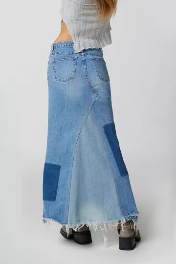 Urban Renewal Remade Pieced Denim Maxi Skirt | Urban Outfitters (US and RoW)