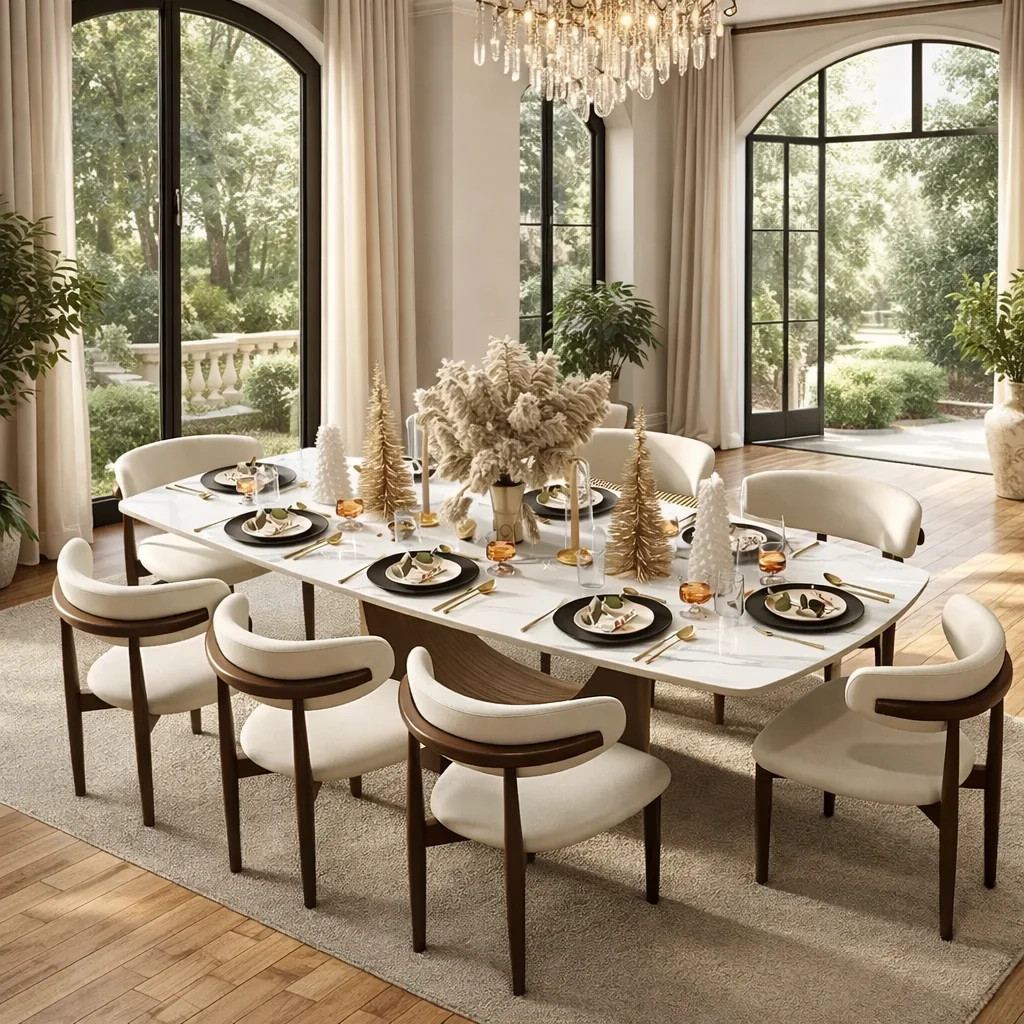Modern 5/7 Pieces Dining Room Sets, Pre-Assembly Rectangular Dining Table Sets, Sintered Stone Ta... | Wayfair North America
