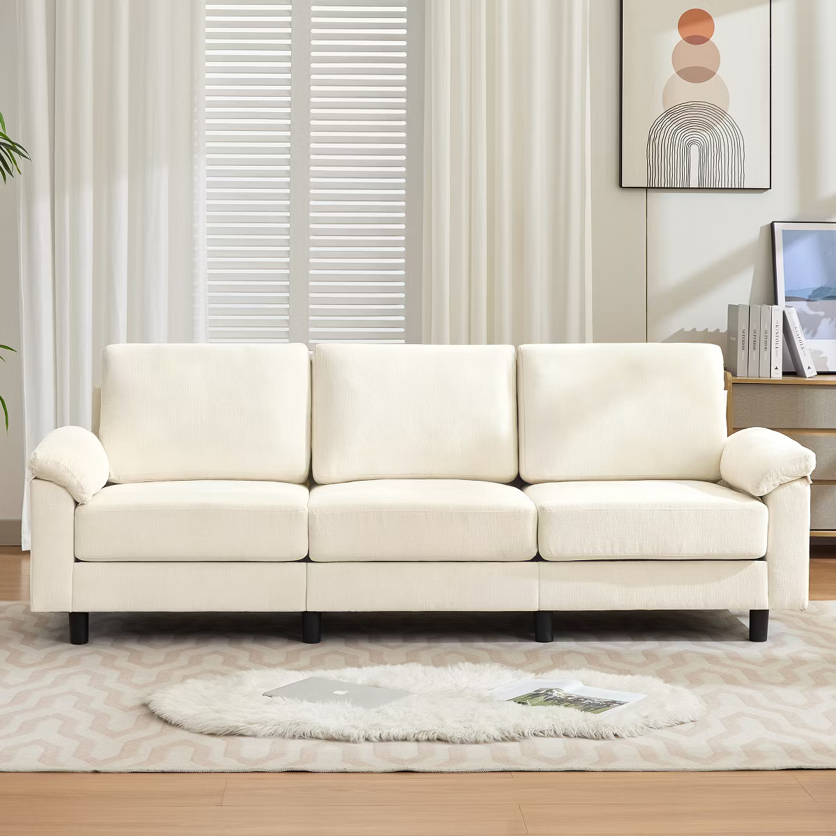 Beautyolove 90" Modern-Style Chenille Fabric Sectional Sofa | Target