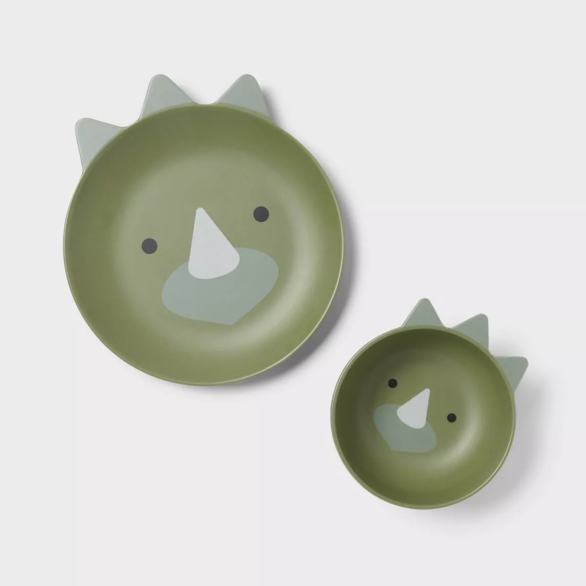 Kids' 2pc Bamboo and Melamine Dino Dinnerware Set Green - Pillowfort™ | Target