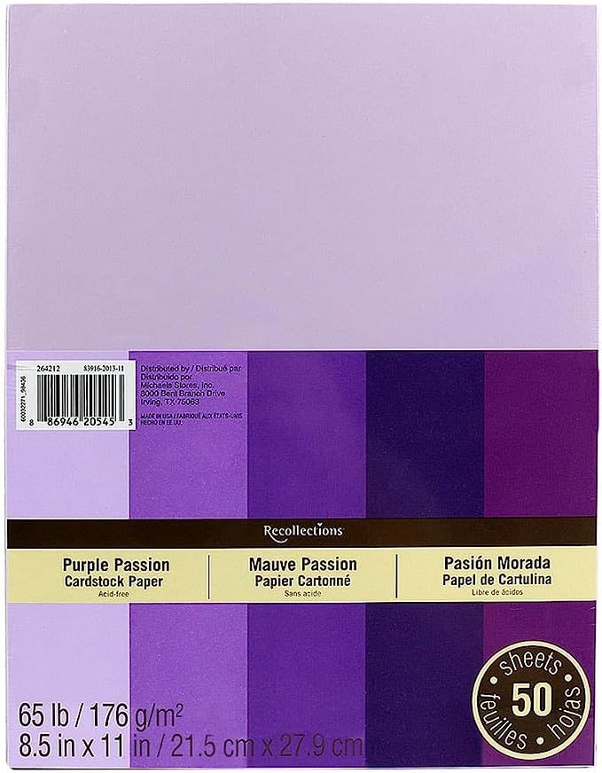 MICHAELS Purple Passion 8.5”; x 11”; Cardstock Paper by Recollections®, 50 Sheets | Amazon (US)