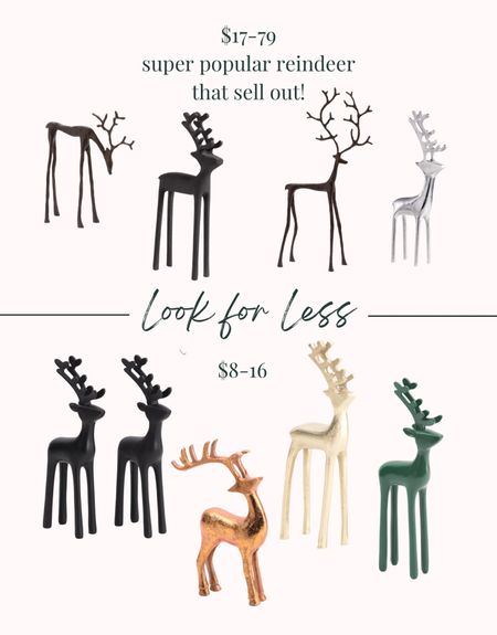 Dupes for the popular Pottery Barn & Crate and Barrel reindeer! 






Christmas decor, look for less

#LTKSeasonal #LTKHoliday #LTKhome