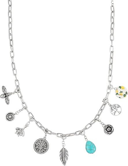 DIYPastoral bees,life tree necklace,turquoise rose necklace,Hypoallergenic Statement Earrings Gif... | Amazon (US)