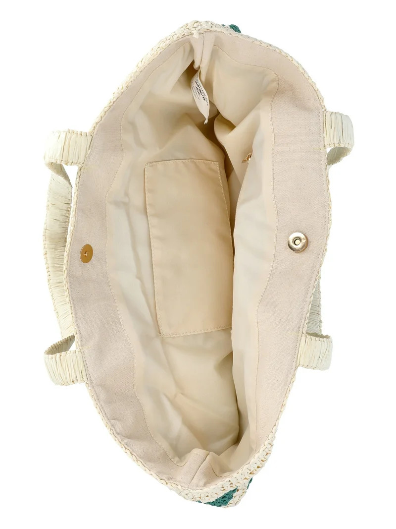 No Boundaries Women's Cherry Beach Tote Bag, Green Cherry | Walmart (US)