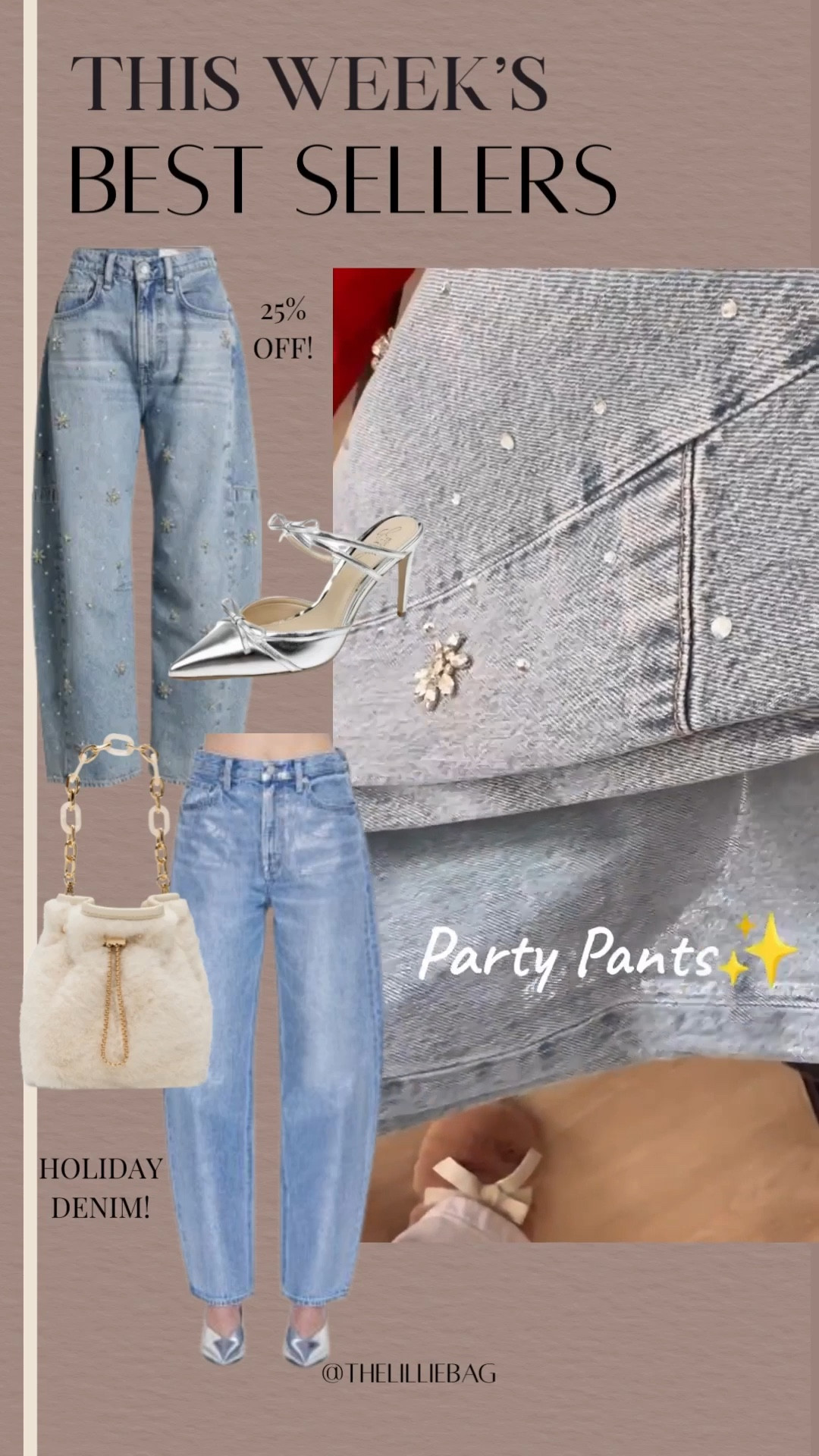 Must have pants for all your parties! These are all TTS! 🍸✨

Embellished jeans. Denim. Coated. Rhinestone. Holiday outfits. 

#LTKootd #LTKHoliday #LTKSeasonal