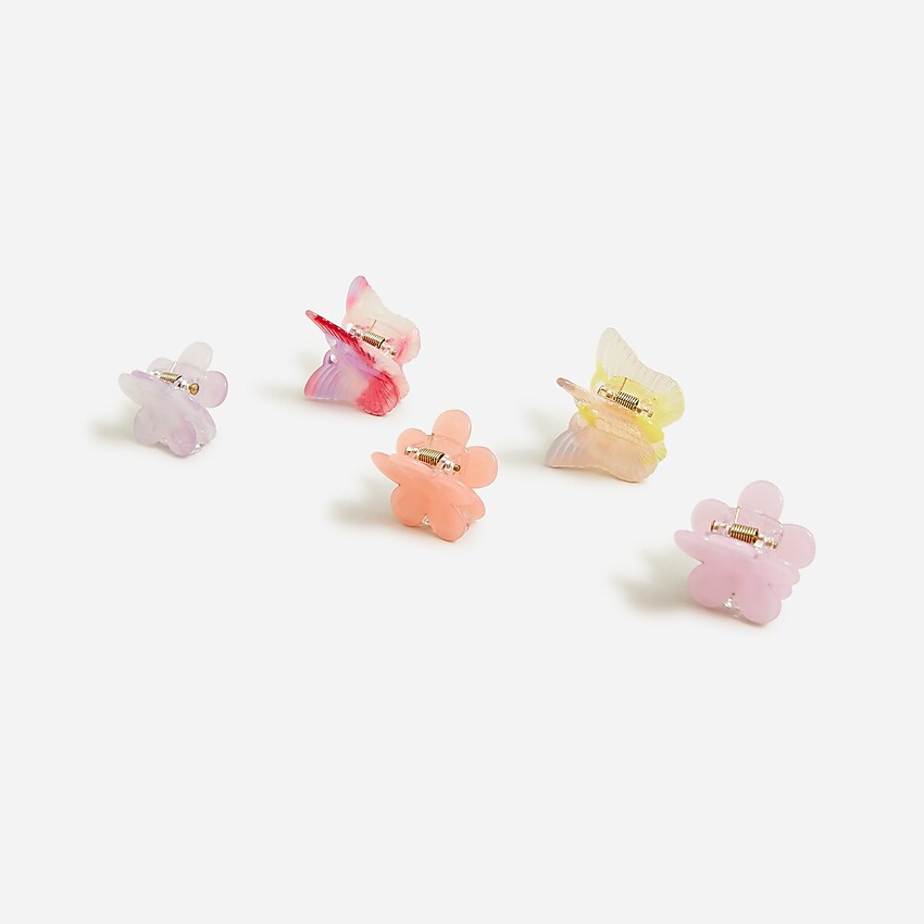 Girls' mini flower and butterfly hair clips | J. Crew US