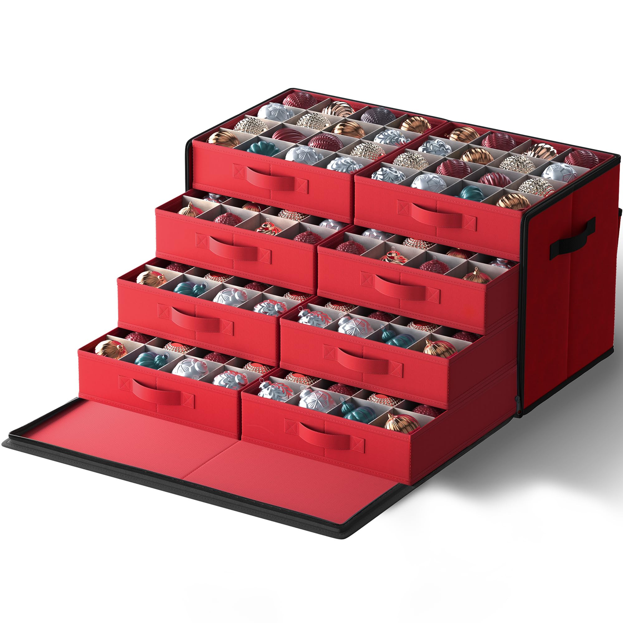 SONGMICS Large Christmas Ornament Storage Box, with Side Open, Stackable Christmas Storage Contai... | Amazon (US)