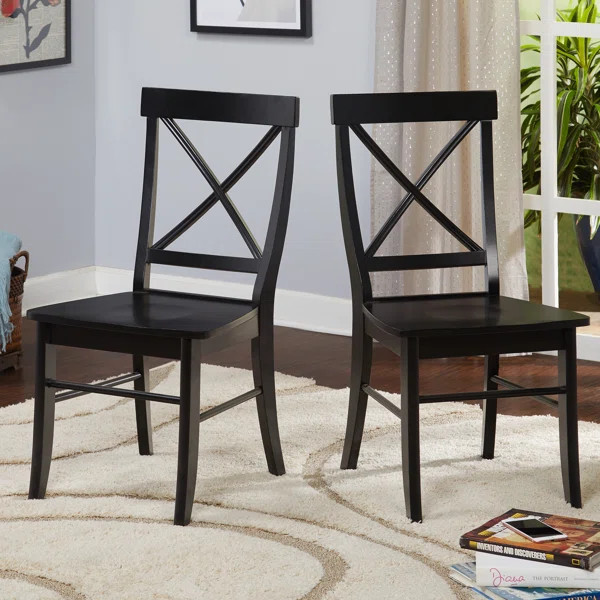Brookwood Solid Wood Cross Back Side Chair (Set of 2) | Wayfair North America