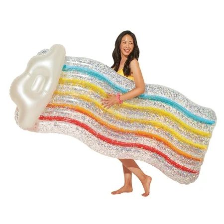 Play Day Inflatable Glitter Sparkles Rainbow Float | Walmart (US)